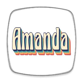 Amanda t-shirt rétro vintage t-shirt idée cadeau - Magnet carré - blanc - Devant