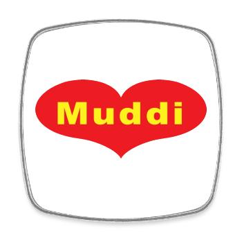 Muddi - Viereckiger Kühlschrankmagnet - Weiß - Vorne