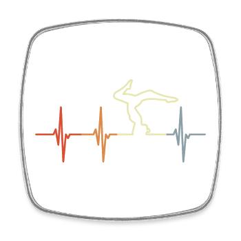 Yoga Heart Palpitations - Square fridge magnet - white - Front