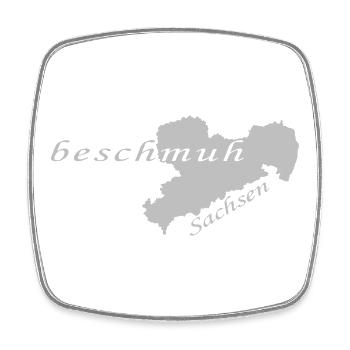 Beschmuh - Sachsen - Sächsisch - Dialekt - Viereckiger Kühlschrankmagnet - Weiß - Vorne