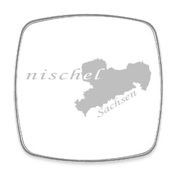 Nischel - Kopf - Däähds - Sächsisch - Dialekt - Viereckiger Kühlschrankmagnet - Weiß - Vorne