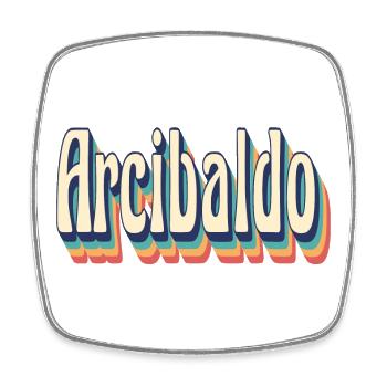 Vintage Retro Arcibaldo T-Shirt Gift T-Shirt - Square fridge magnet - white - Front