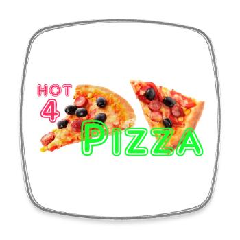Hot 4 Pizza 🍕 Pizza Theme Klamotte für Liebhaber - Viereckiger Kühlschrankmagnet - Weiß - Vorne
