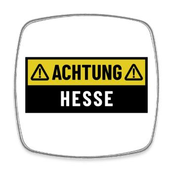 Achtung Hesse - Regionaler Spruch - Viereckiger Kühlschrankmagnet - Weiß - Vorne