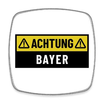 Achtung Bayer - Regionaler Spruch - Viereckiger Kühlschrankmagnet - Weiß - Vorne