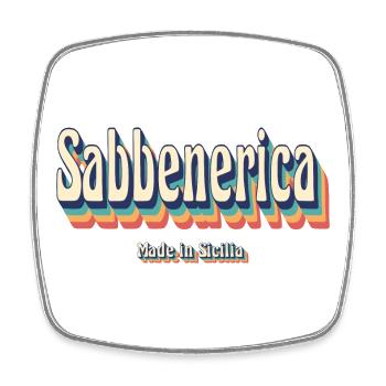Sicilia sabbenerica T-Shirt Sizilianischer Gruß - Viereckiger Kühlschrankmagnet - Weiß - Vorne