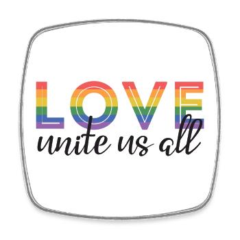 LGBT Pride Month - Liebe vereint uns alle - Viereckiger Kühlschrankmagnet - Weiß - Vorne