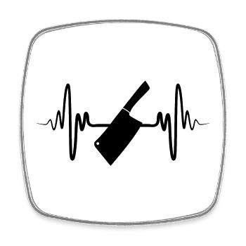 Butcher Knife Heart Line - Square fridge magnet - white - Front