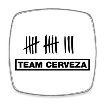 Beer, Beer, Cerveza (Bachelor Party Team Design) - Square fridge magnet - white - Front