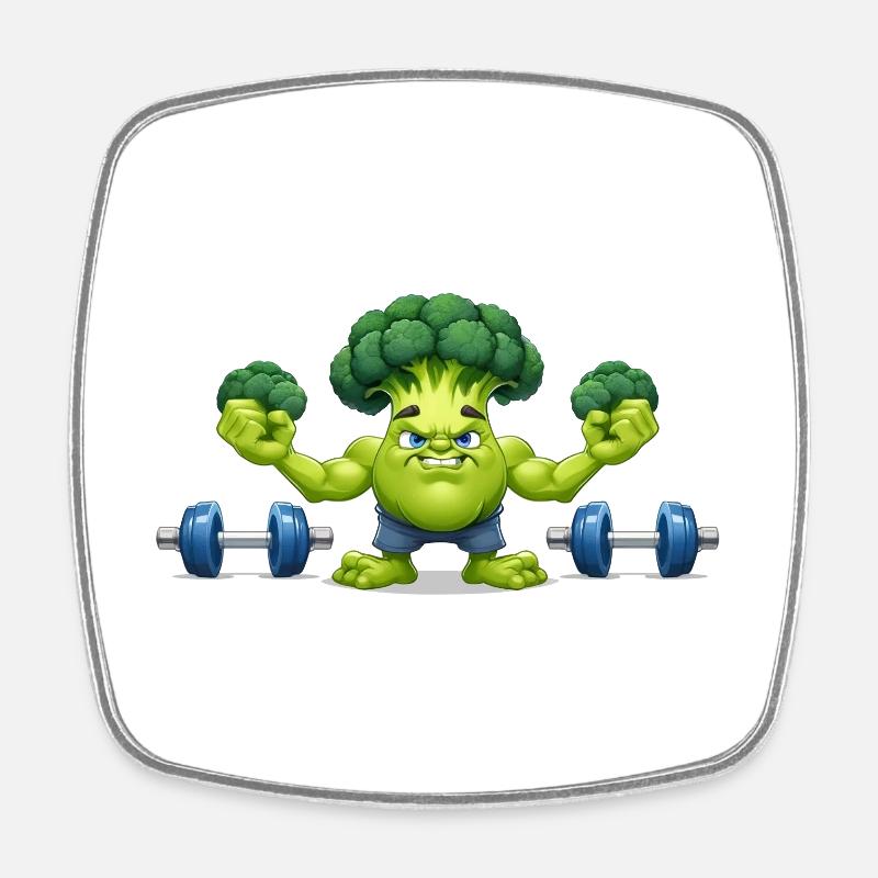 Halophiles de brocoli - Magnet carré - blanc
