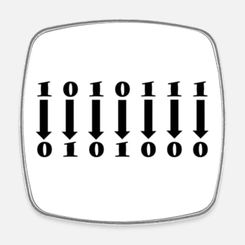 1's complement - Square fridge magnet - white