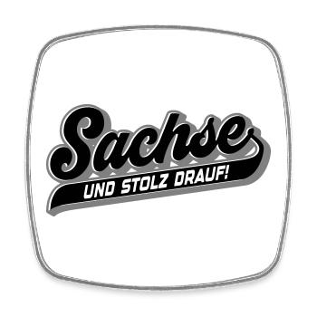Sachse und Stolz drauf | Farben änderbar - Viereckiger Kühlschrankmagnet - Weiß - Vorne