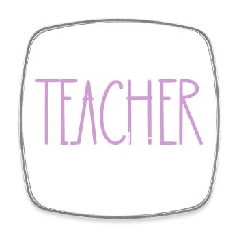 Enseignant Fille Fière Mignon Cadeau - Magnet carré - blanc - Devant