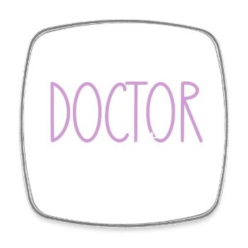 Docteur Proud Daughter Doux Cadeau - Magnet carré - blanc - Devant
