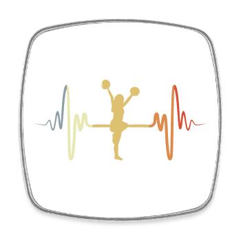 Pom-pom girl vintage - Magnet carré - blanc - Devant