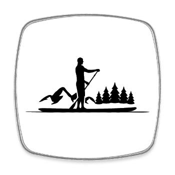 Stand up paddling - Life is better on a SUP board - Square fridge magnet - white - Front