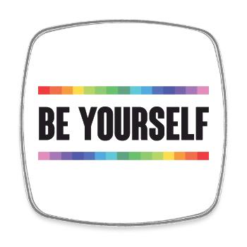LGBTQ Pride Month - Be Yourself - Square fridge magnet - white - Front
