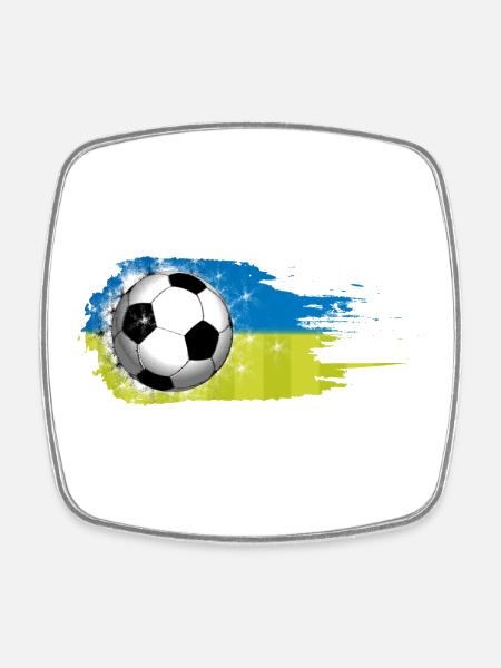 Football - Blue Green - Brush Stroke Design - Square fridge magnet - white