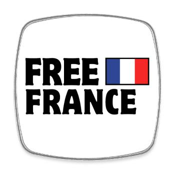 Frankreich, ich bin Franzose, es lebe Frankreich - Viereckiger Kühlschrankmagnet - Weiß - Vorne