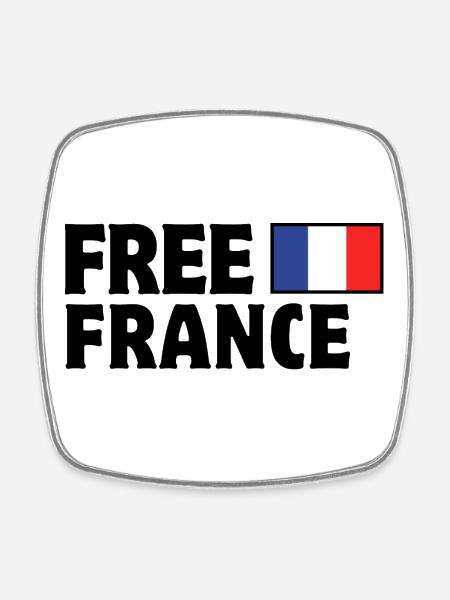 France, je suis Français, vive la France - Magnet carré - blanc