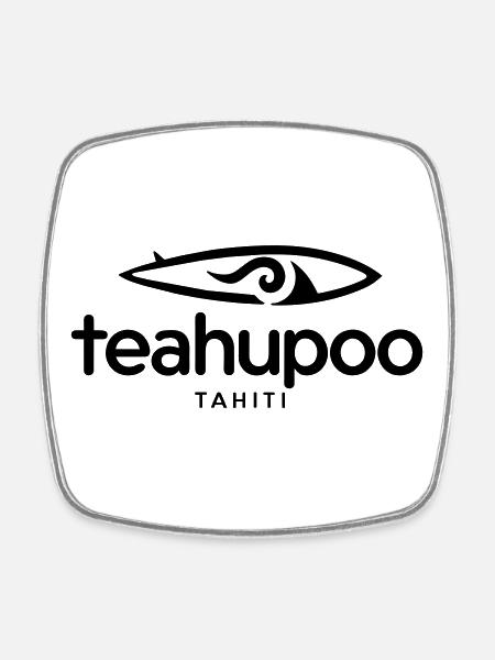 Teahupoo Tahiti Surf - Magnet carré - blanc