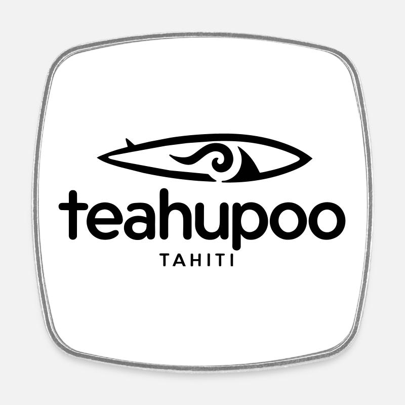 Teahupoo Tahiti Surf - Magnet carré - blanc