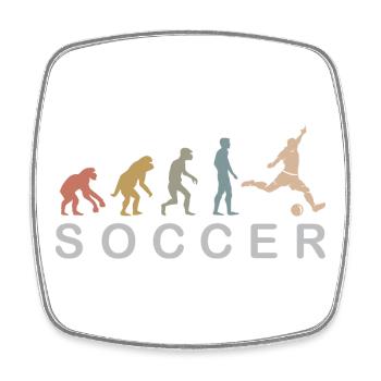 Fußball Evolution retro Farben Fußballer Symbol - Viereckiger Kühlschrankmagnet - Weiß - Vorne