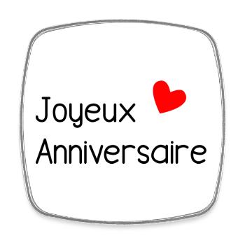 HAPPY BIRTHDAY. HAPPY BIRTHDAY. ANNIVERSARY. - Square fridge magnet - white - Front