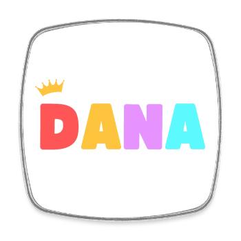 Dana! Personnalisable - Magnet carré - blanc - Devant