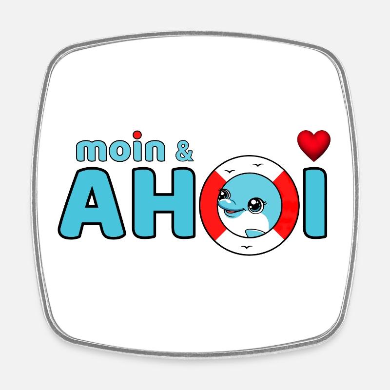 Moin et Ahoy - Magnet carré - blanc