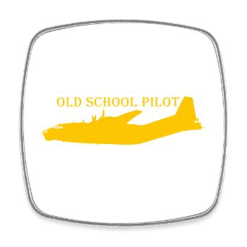 old school pilot An-12 - Viereckiger Kühlschrankmagnet - Weiß - Vorne