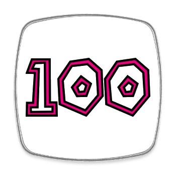 100. 100 JAHRE. 100-JÄHRIGES JUBILÄUM. GEBURTSTAG 100 - Viereckiger Kühlschrankmagnet - Weiß - Vorne