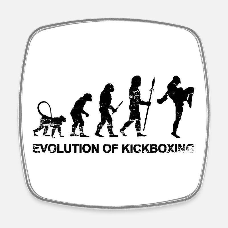 Evolution of kickboxing - Square fridge magnet - white