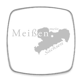 Meißen - Mein Sachsen - Heimatstadt - Viereckiger Kühlschrankmagnet - Weiß - Vorne