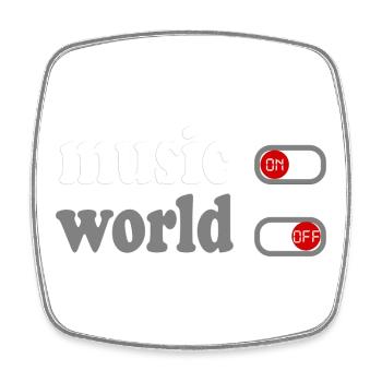 Échappez au Monde avec Style ''Music On, World Off - Magnet carré - blanc - Devant