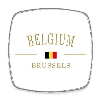 Belgium flag drapeau Belge - Magnet carré - blanc - Devant