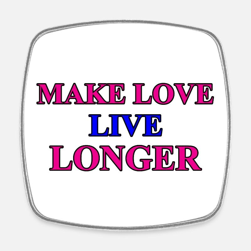 make love - Square fridge magnet - white