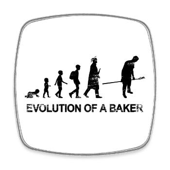 Development from child to baker - Square fridge magnet - white - Front