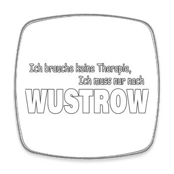 Therapie WUSTROW - Viereckiger Kühlschrankmagnet - Weiß - Vorne