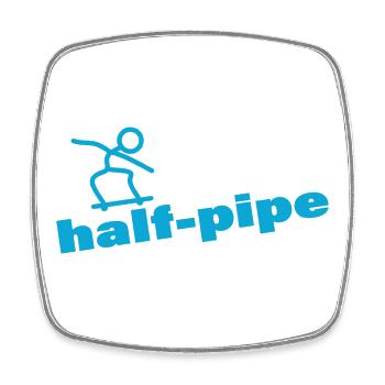 HALF-PIPE - Square fridge magnet - white - Front