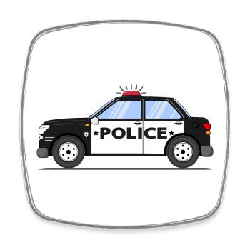 Police noir et blanc - Magnet carré - blanc - Devant