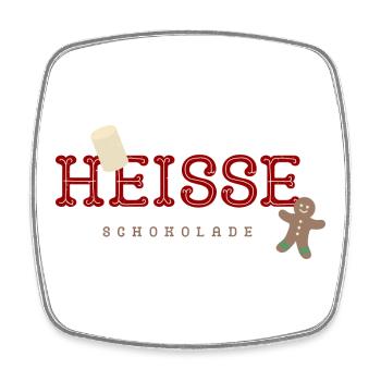 Hesse Design de Noël en chocolat - Magnet carré - blanc - Devant