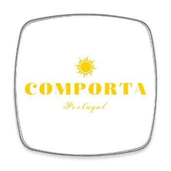Comporta Portugal Sun Design - Viereckiger Kühlschrankmagnet - Weiß - Vorne