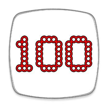 100. 100 YEARS. 100th ANNIVERSARY. BIRTHDAY 100 - Square fridge magnet - white - Front