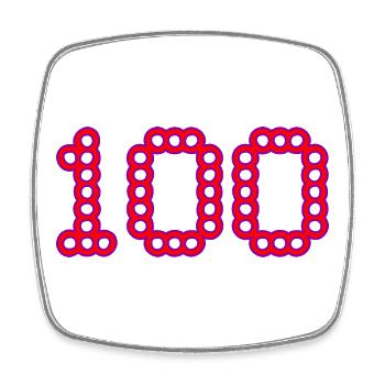 100. 100 ANS. 100e ANNIVERSAIRE. ANNIVERSAIRE 100 - Magnet carré - blanc - Devant