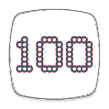 100. 100 YEARS. 100th ANNIVERSARY. BIRTHDAY 100 - Square fridge magnet - white - Front