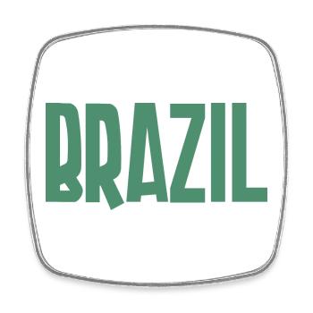 Brasilien Schriftzug Grün Kraft - Viereckiger Kühlschrankmagnet - Weiß - Vorne
