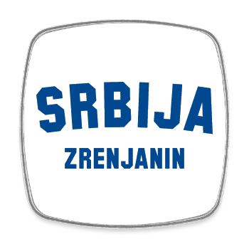 ZRENJANIN, Serbia, Serbia - Square fridge magnet - white - Front