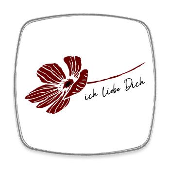 ich liebe dich - Viereckiger Kühlschrankmagnet - Weiß - Vorne