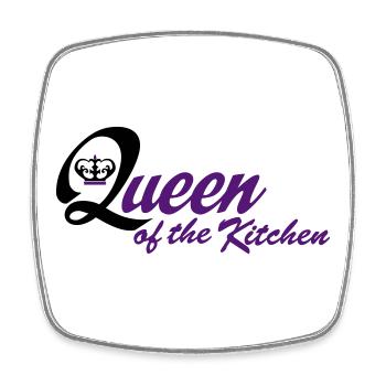 Funny cooking apron for women - Square fridge magnet - white - Front